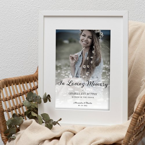 Fancy Wedding Loving Memorial Reserved Seat Poster