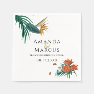 Fancy Wedding Tropical Flowers Napkins