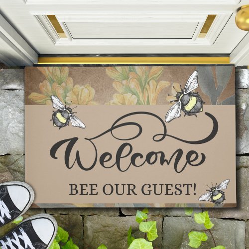 Fancy Welcoming Bee Our Guest Doormat 