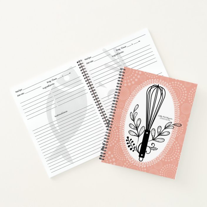 Fancy whisk personal cookbook recipe notebook | Zazzle.com