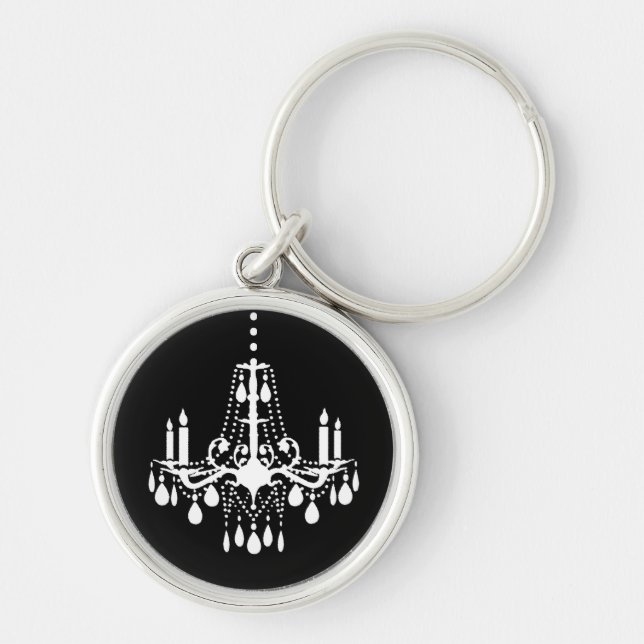Fancy White Chandelier Keychain (Front)