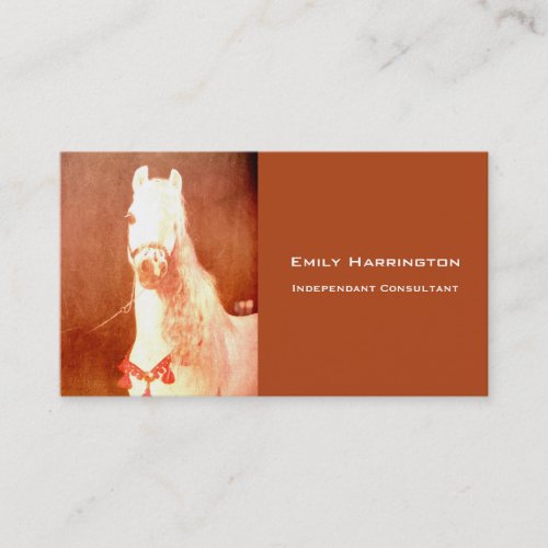 Fancy White Circus Pony Vintage Gypsy Style Business Card