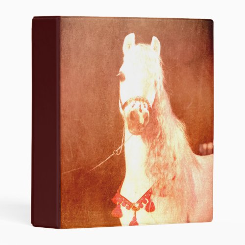 Fancy White Circus Pony Vintage Gypsy Style Mini Binder