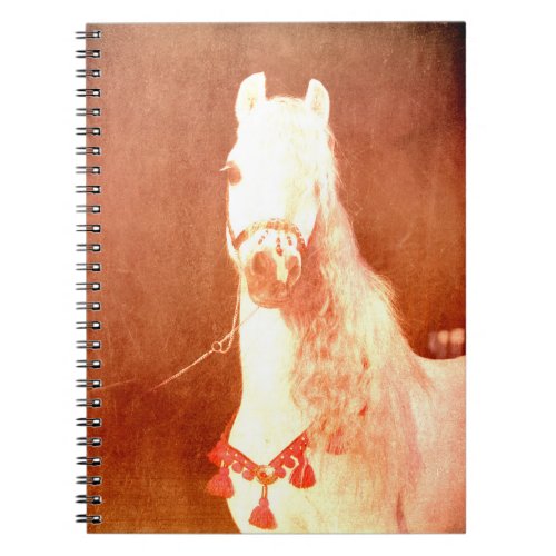 Fancy White Circus Pony Vintage Gypsy Style Notebook