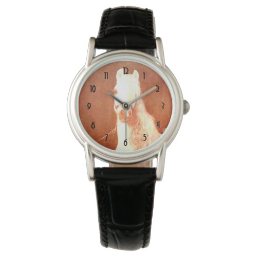 Fancy White Circus Pony Vintage Gypsy Style Watch