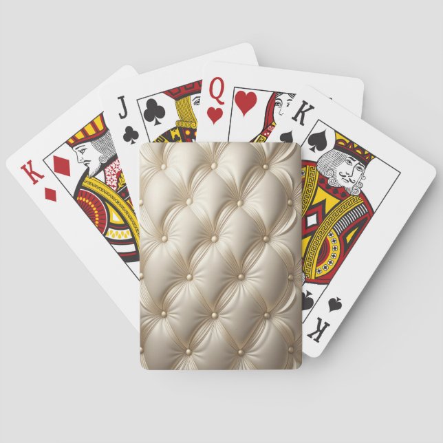 Fancy White Upholstered Style Poker Cards (Back)