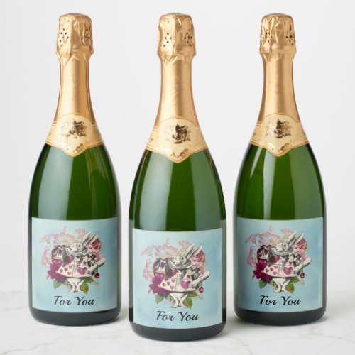 Fancy Wonderland White Rabbit  Sparkling Wine Label