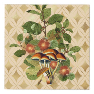 Fancy Woodland Botanicals  Faux Canvas Print