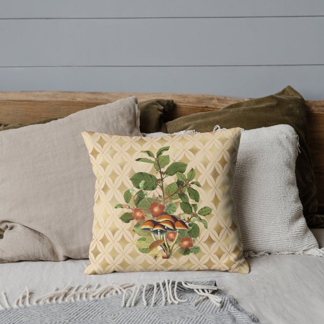 Fancy Woodland Botanicals Throw Pillow (Creator Uploaded)