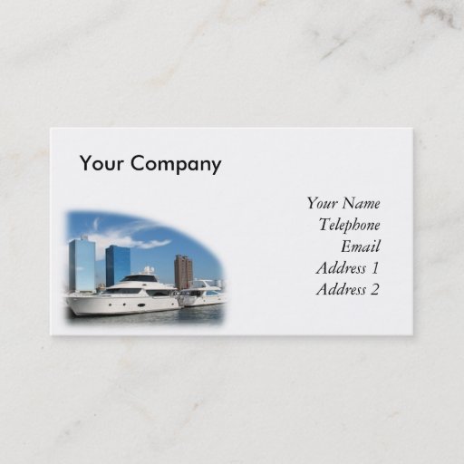 Customizable Fancy Yachts in Kaohsiung Port Business Card Template