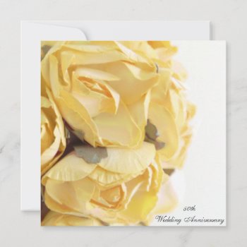 Fancy Yellow Roses Wedding Anniversary Invitation by Mintleafstudio at Zazzle