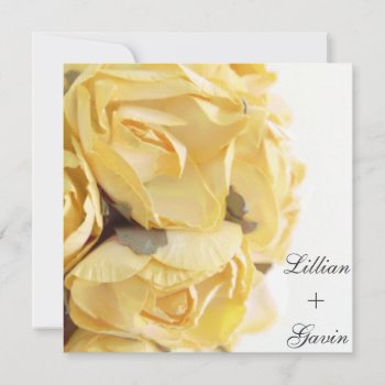 Fancy Yellow Roses Wedding Invitation by Mintleafstudio at Zazzle