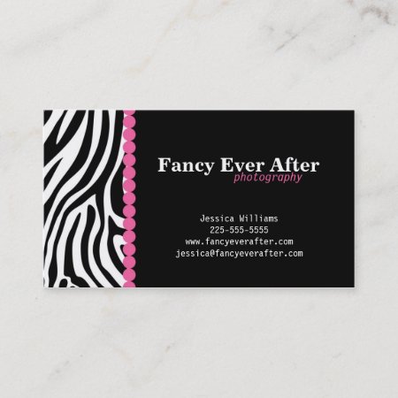 Fancy Zebra Print Business Card