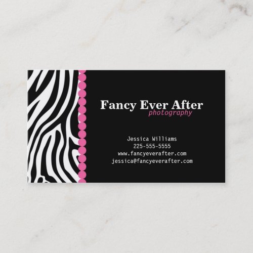 Fancy Zebra Print Business Card Template