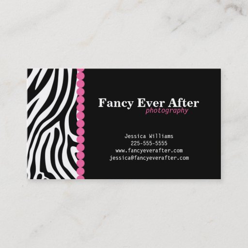 Customizable Fancy Zebra Print Business Card Template