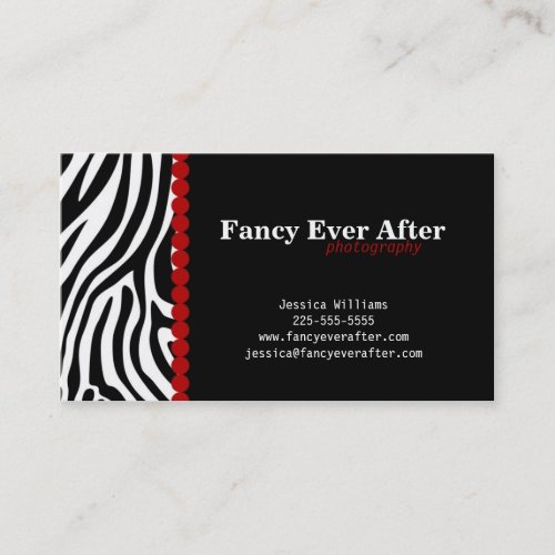 Fancy Zebra Print Business Card Templates