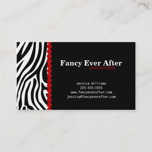 Customizable Fancy Zebra Print Business Card Templates