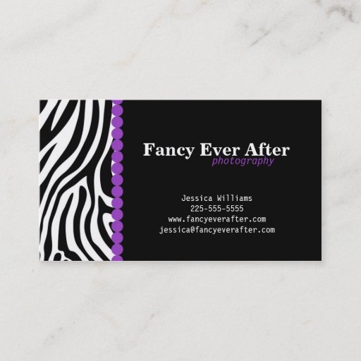 Customizable Fancy Zebra Print Business Card Template