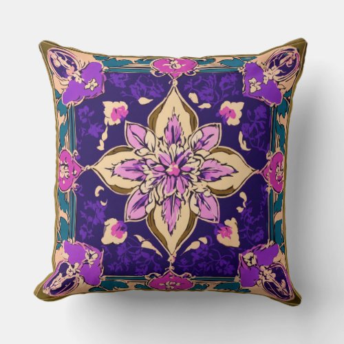FancyPillow for bedroom blue colour printed flower Throw Pillow