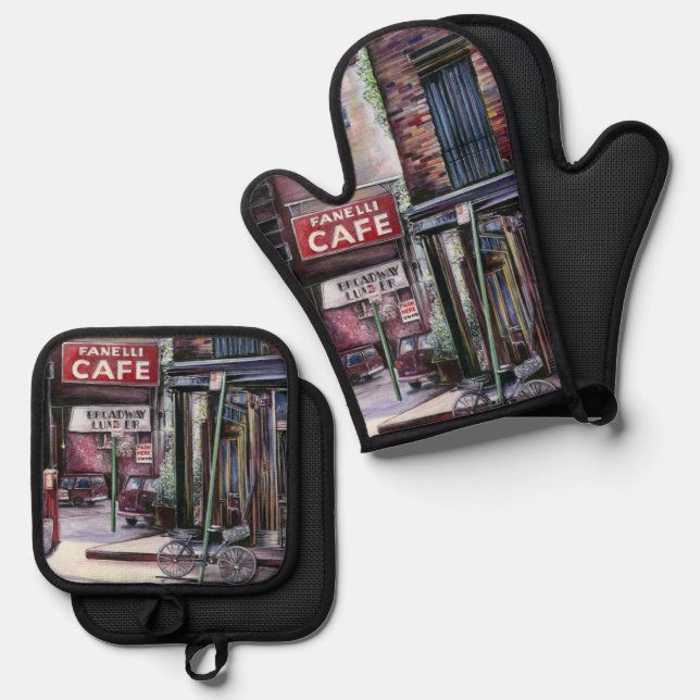 Fanelli Charm Oven Mitt & Pot Holder Set (Front/Back)