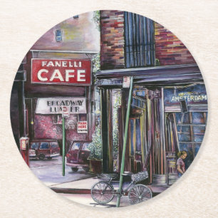 Fanelli's Charm, New York City, Soho, New York Round Paper Coaster