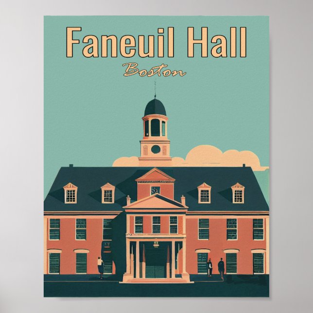 Faneuil Hall Boston Minimalist Art Poster (Front)