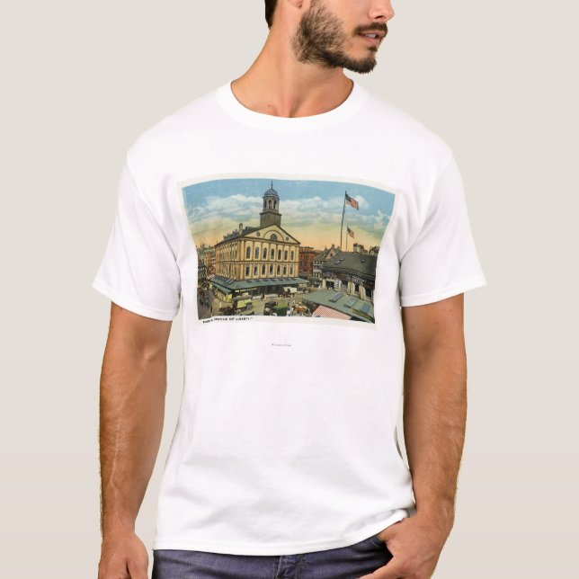 Faneuil Hall View, the Cradle of Liberty T-Shirt (Front)