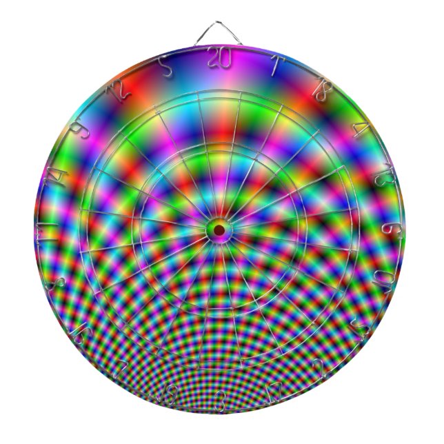 Fanfare in Neon Lights Dart Board (Front)