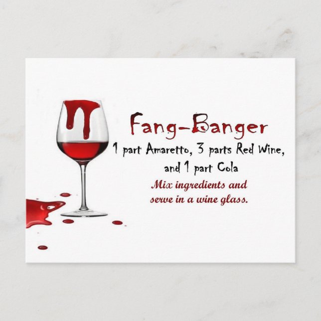 Fang-Banger Drink Recipe Postcard (Front)