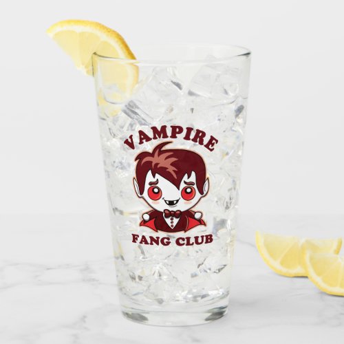 Fang Club  Funny Pun And Cute Vampire Glass