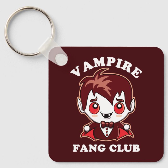Fang Club | Funny Pun And Cute Vampire Keychain (Front)