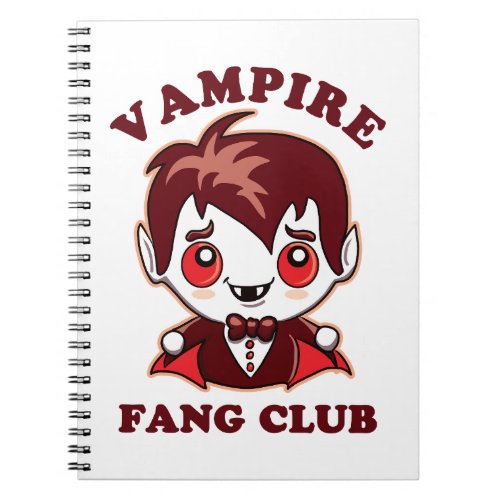 Fang Club  Funny Pun And Cute Vampire Notebook