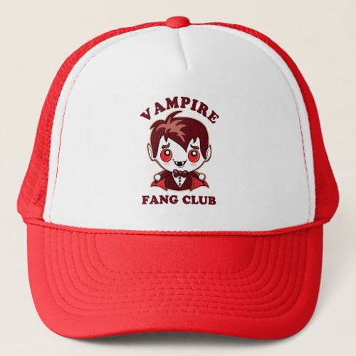 Fang Club  Funny Pun And Cute Vampire Trucker Hat