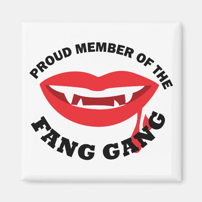 Fang Gang Square Magnet (White) (Front)