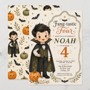 Fang‑tastic Four Birthday Invitation