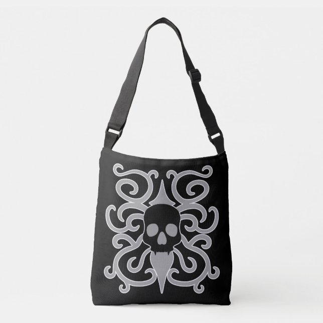 Fanged goth skull crossbody bag (Front)