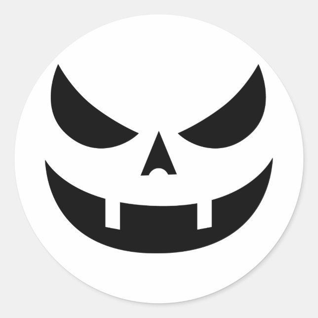 Fanged Grinning Pumpkin Face Sticker (Front)