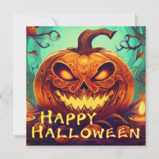 Fanged Pumpkin Candles Glow Halloween Art
