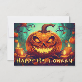Fanged Pumpkin Candles Glow Halloween Art