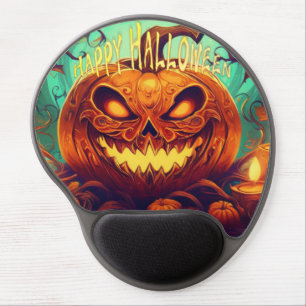 Fanged Pumpkin Candles Glow Halloween Art Gel Mouse Pad