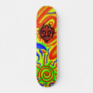 Fanged Red Devil With Horns skateboard