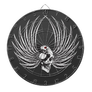 Fanged Skull with Wings Dart Board