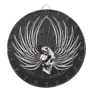 Fanged Skull with Wings Dart Board