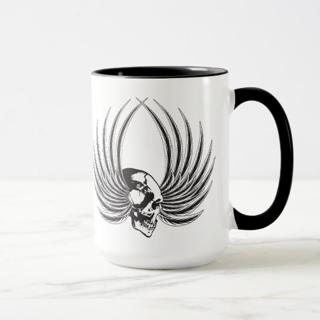 Fanged Skull with Wings Mug (Right)