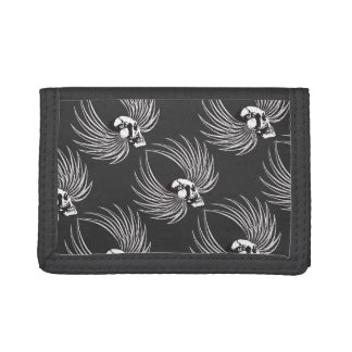 Fanged Skull with Wings Tri-fold Wallet