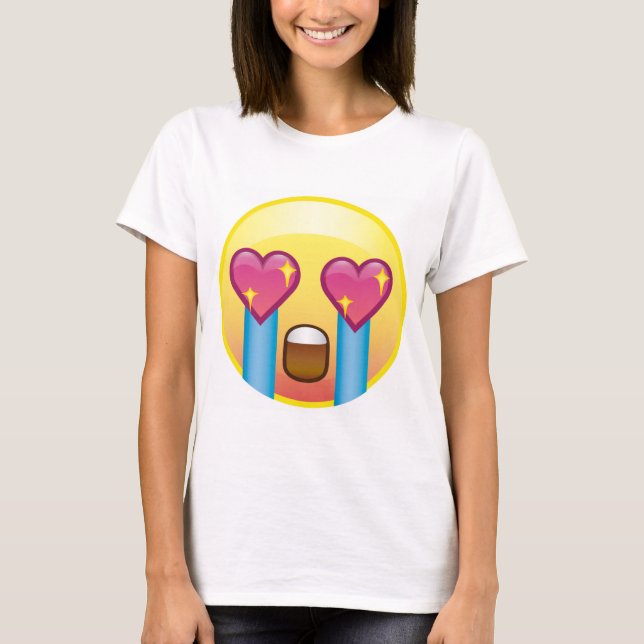 Fangirl Excited Crying Love Happy Emoji Crop Top (Front)