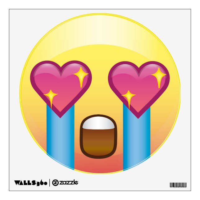 Fangirl Excited Crying Love Happy Emoji Wall Decal (Front)
