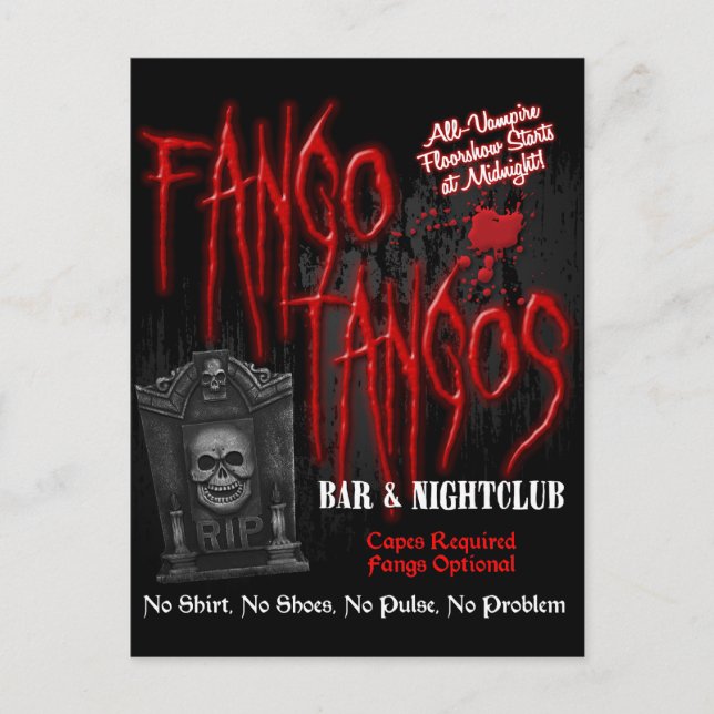 Fango Tangos Vampire Nightclub Postcard (Front)
