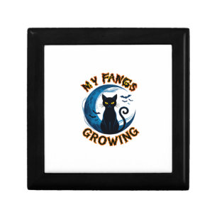 Fangs Growing Halloween Black Cat Blue Moon Bats_1 Gift Box