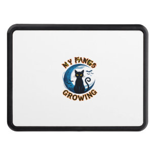 Fangs Growing Halloween Black Cat Blue Moon Bats_1 Hitch Cover